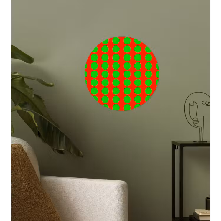Stippen - Patroon - Groen Wandcirkel behangsticker klein 186 -sfeer2