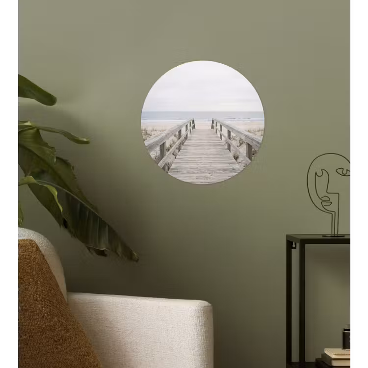 Duinen - Vlonder - Oceaan Wandcirkel behangsticker klein -sfeer2
