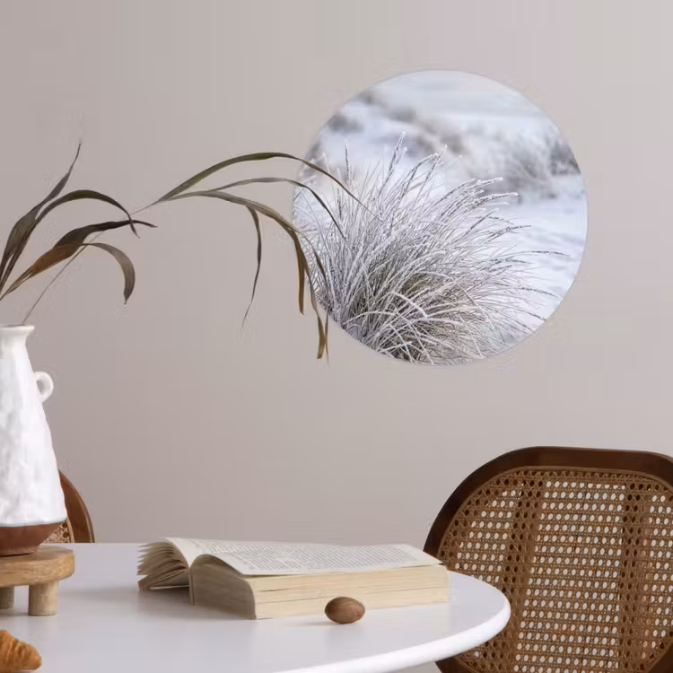 Duinen - Sneeuw - Strand - Winter - Serene Wandcirkel behangsticker klein -sfeer3