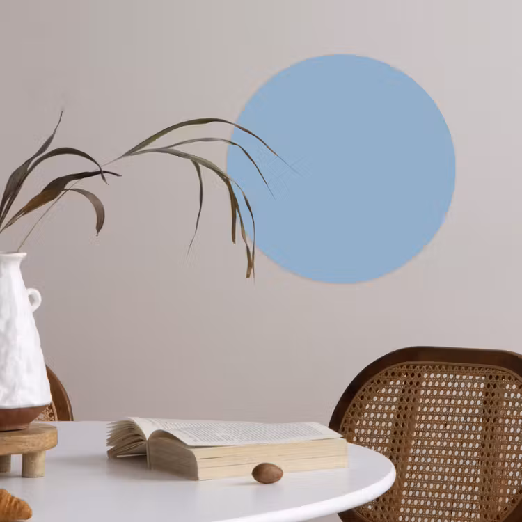 Dusty - Denim - Blauw Wandcirkel behangsticker klein 186 -sfeer3