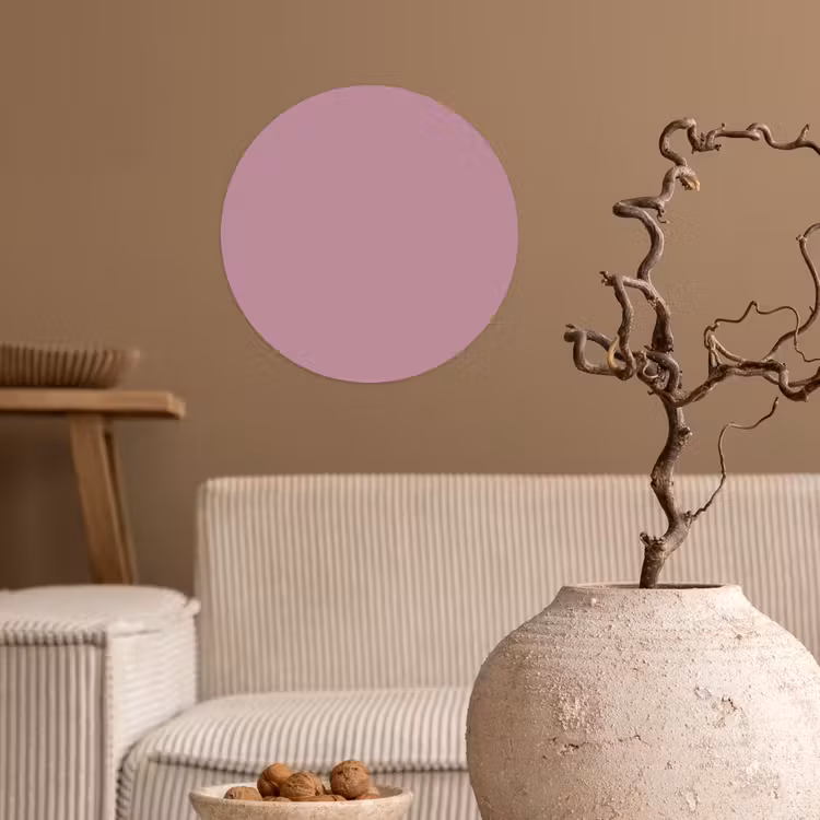 Dusty - Mauve - Paars Wandcirkel behangsticker klein 186 -sfeer1