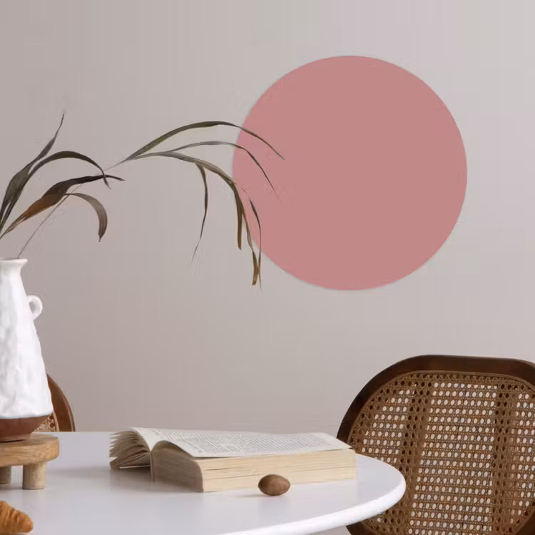 Dusty - Rose - Roze Wandcirkel behangsticker klein 186 -sfeer3