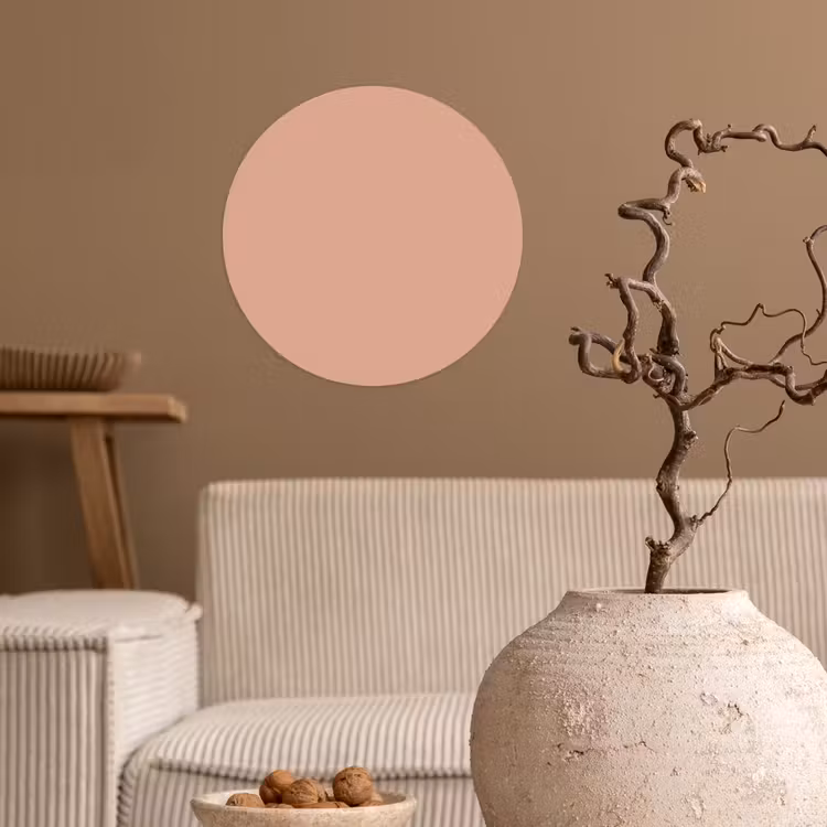 Dusty - Rose - Roze Wandcirkel behangsticker klein 186 -sfeer1