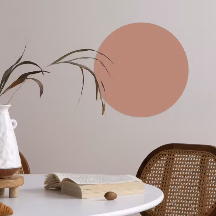 Earthy - Blusher - Roze Wandcirkel behangsticker klein 186 -sfeer3