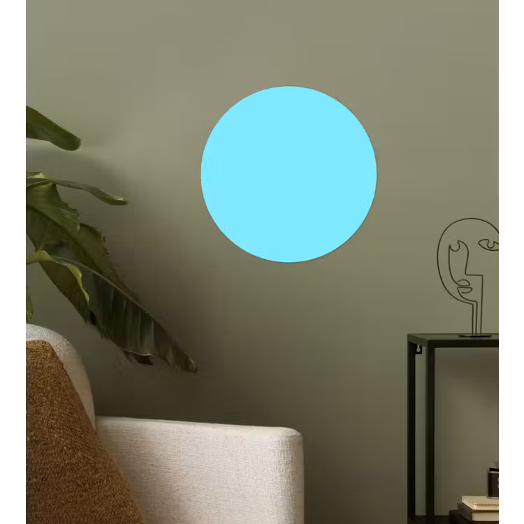 Electric - Cyan - Blauw Wandcirkel behangsticker klein 186 -sfeer2
