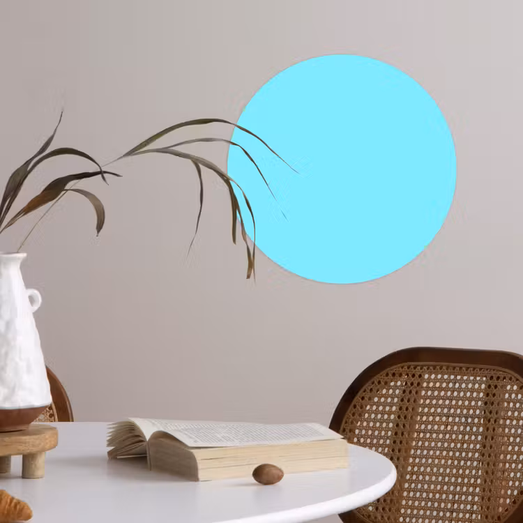 Electric - Cyan - Blauw Wandcirkel behangsticker klein 186 -sfeer3