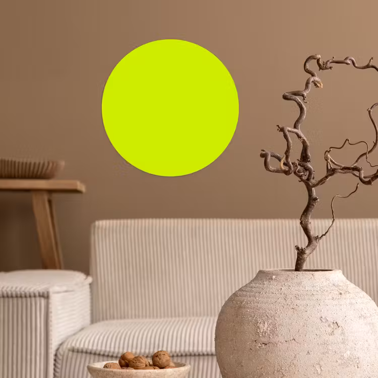 Electric - Lemon - Geel Wandcirkel behangsticker klein 186 -sfeer1
