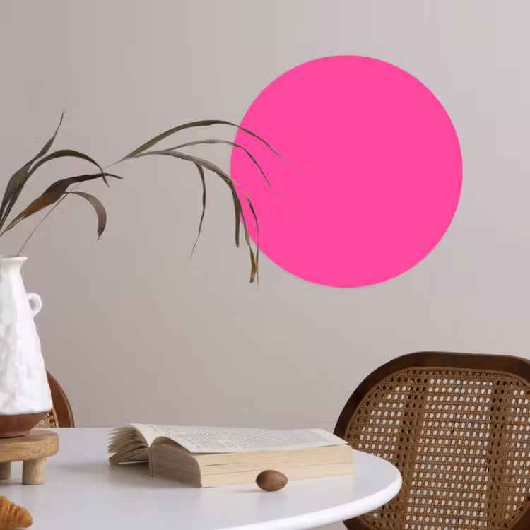 Electric - Magenta - Roze Wandcirkel behangsticker klein 186 -sfeer3