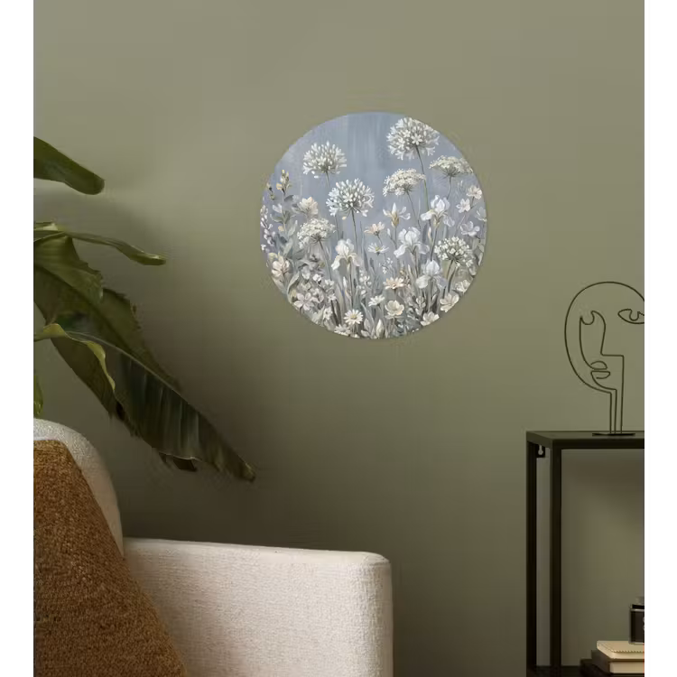Bloemen - Botanisch - Blauw Wandcirkel behangsticker klein -sfeer2