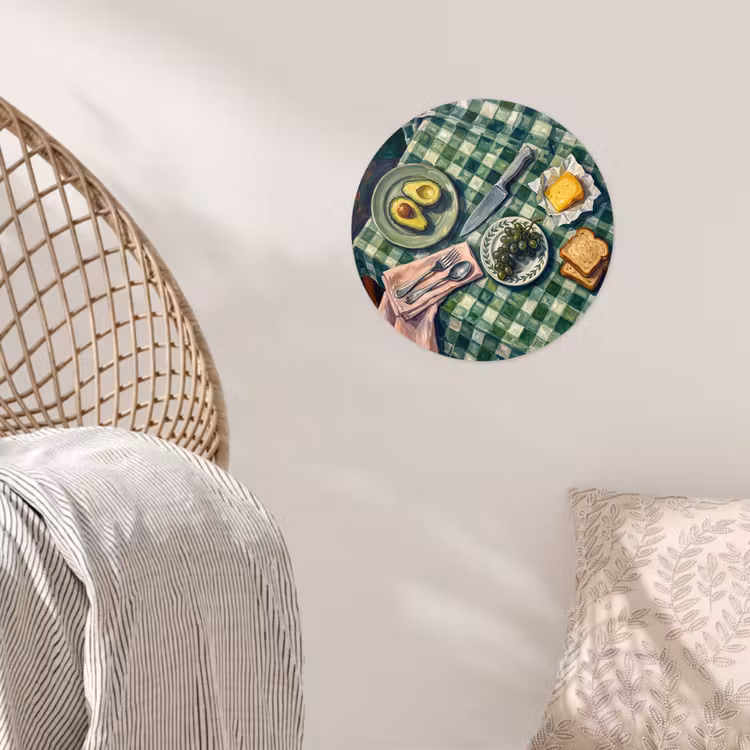Eten - Ontbijt - Tafel - Modern - Groen Wandcirkel behangsticker klein -sfeer4
