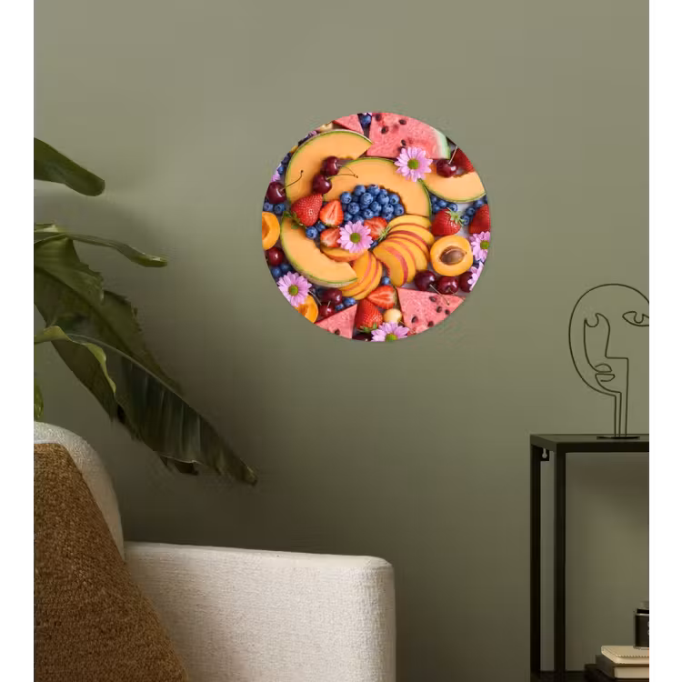 Eten - Fruit - Zomer - Kleurrijk Wandcirkel behangsticker klein -sfeer2