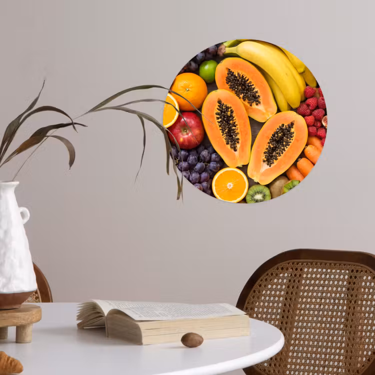 Eten - Fruit - Groenten - Vers - Kleurrijk Wandcirkel behangsticker klein -sfeer3