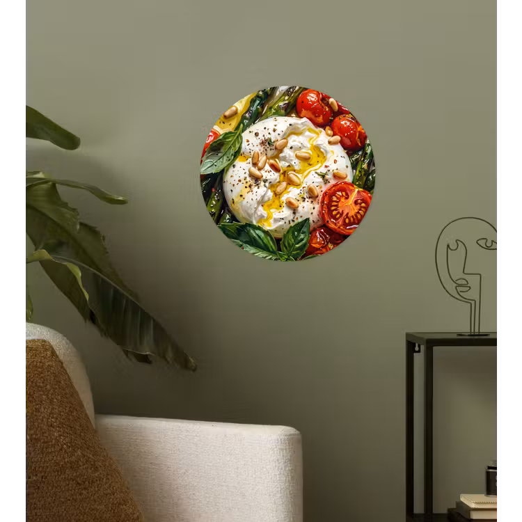 Eten - Groenten - Kaas - Modern - Vers Wandcirkel behangsticker klein -sfeer2