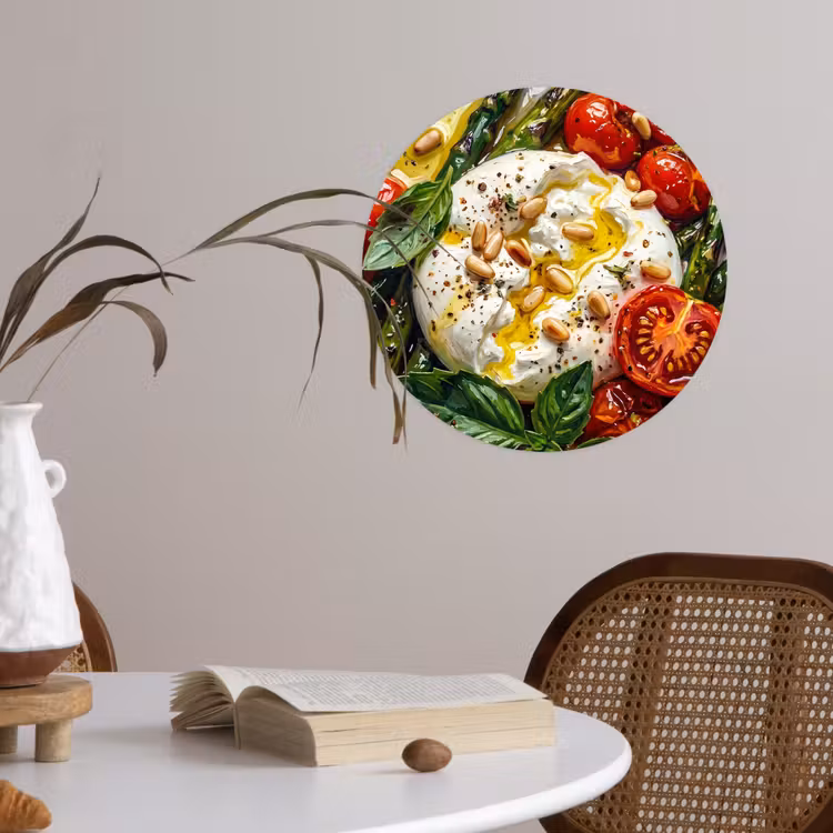 Eten - Groenten - Kaas - Modern - Vers Wandcirkel behangsticker klein -sfeer3
