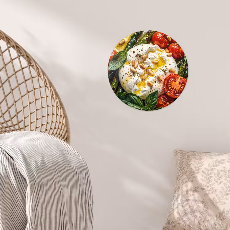 Eten - Groenten - Kaas - Modern - Vers Wandcirkel behangsticker klein -sfeer4