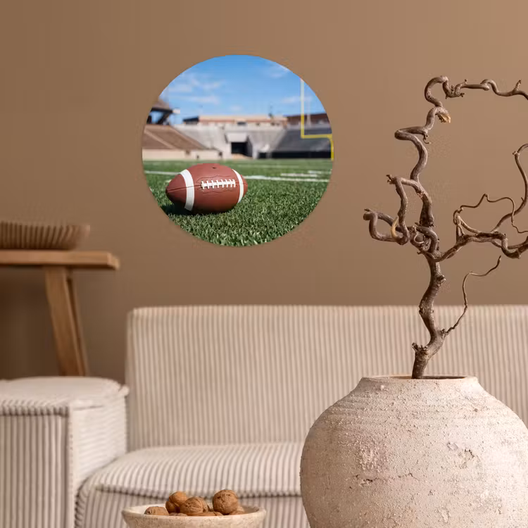Football - Veld - Stadion - Sport Wandcirkel behangsticker klein -sfeer1