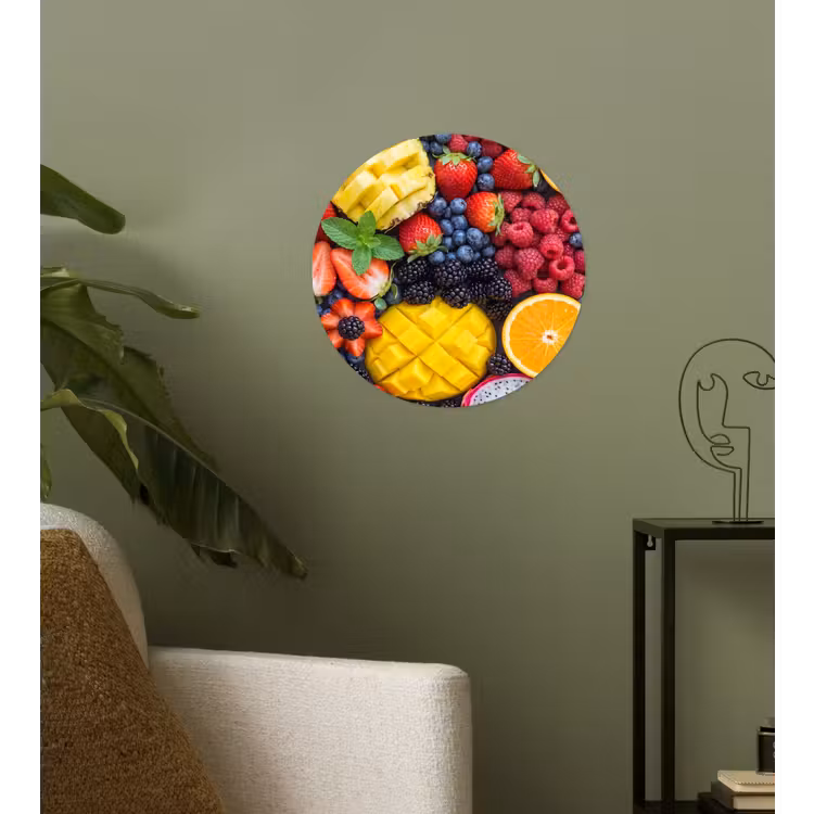 Fruit - Vers - Kleurrijk - Eten Wandcirkel behangsticker klein -sfeer2