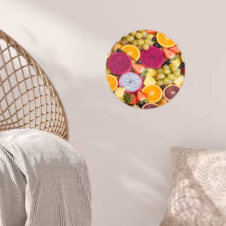 Fruit - Assortiment - Kleurrijk - Gezondheid Wandcirkel behangsticker klein -sfeer4