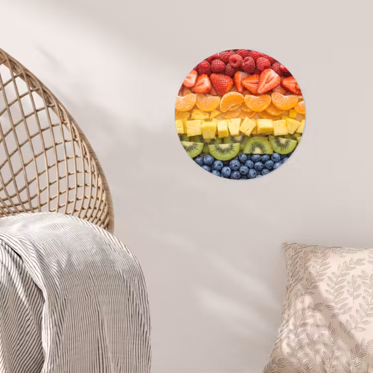 Fruit - Regenboog - Gezond - Kleurrijk Wandcirkel behangsticker klein -sfeer4