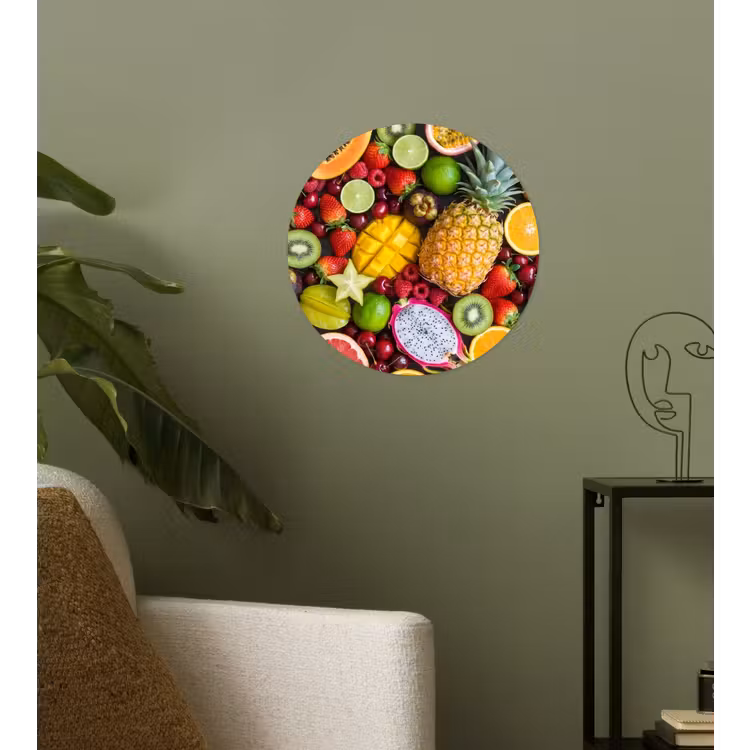 Fruit - Assortiment - Vers - Gezond - Kleurrijk Wandcirkel behangsticker klein -sfeer2