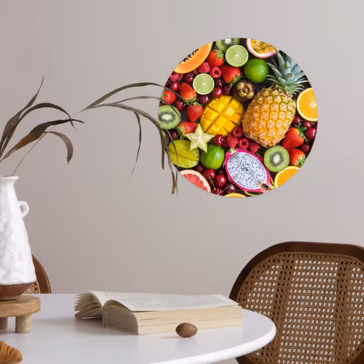 Fruit - Assortiment - Vers - Gezond - Kleurrijk Wandcirkel behangsticker klein -sfeer3
