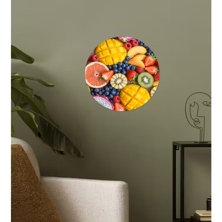 Fruit - Versneden - Kleurrijk - Eten - Gezond Wandcirkel behangsticker klein -sfeer2