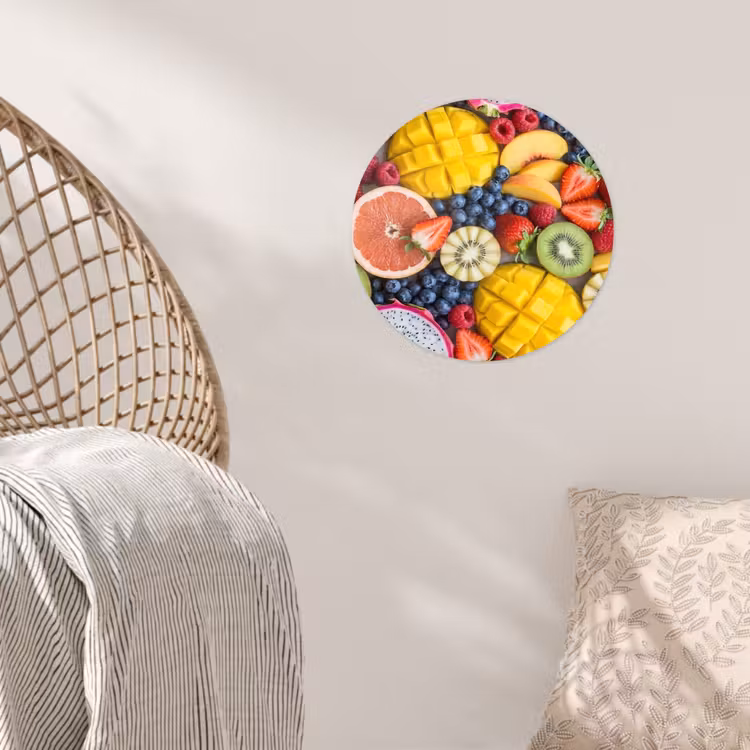 Fruit - Versneden - Kleurrijk - Eten - Gezond Wandcirkel behangsticker klein -sfeer4