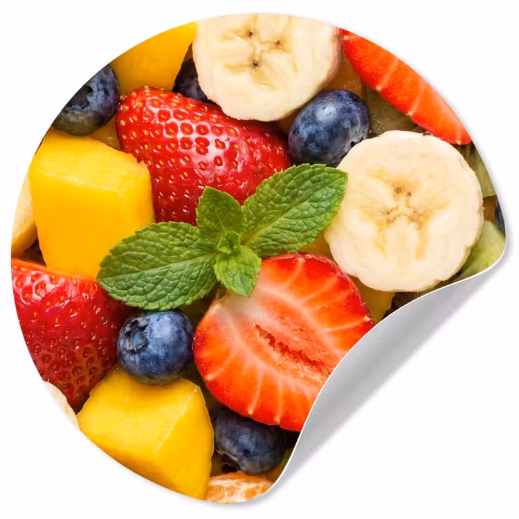 Fruit - Plakjes - Eten - Kleurrijk Wandcirkel behangsticker klein -3d