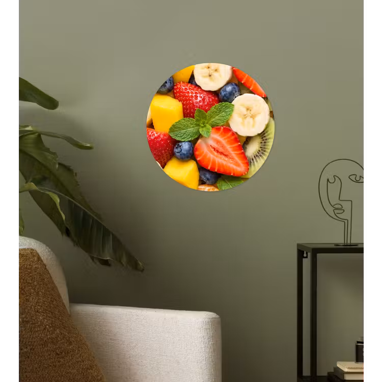 Fruit - Plakjes - Eten - Kleurrijk Wandcirkel behangsticker klein -sfeer2