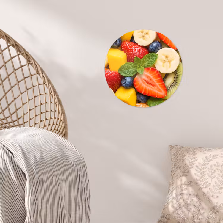 Fruit - Plakjes - Eten - Kleurrijk Wandcirkel behangsticker klein -sfeer4