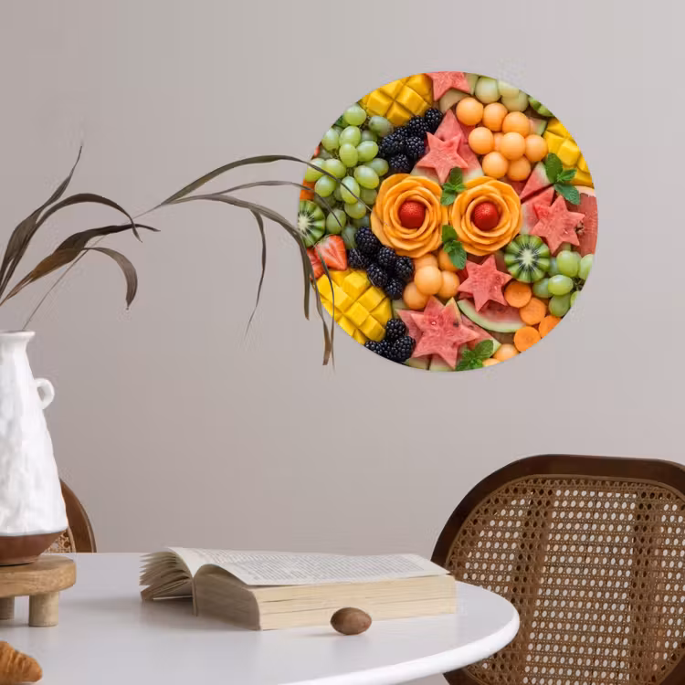 Fruit - Variatie - Kleurrijk - Vers - Eten Wandcirkel behangsticker klein -sfeer3