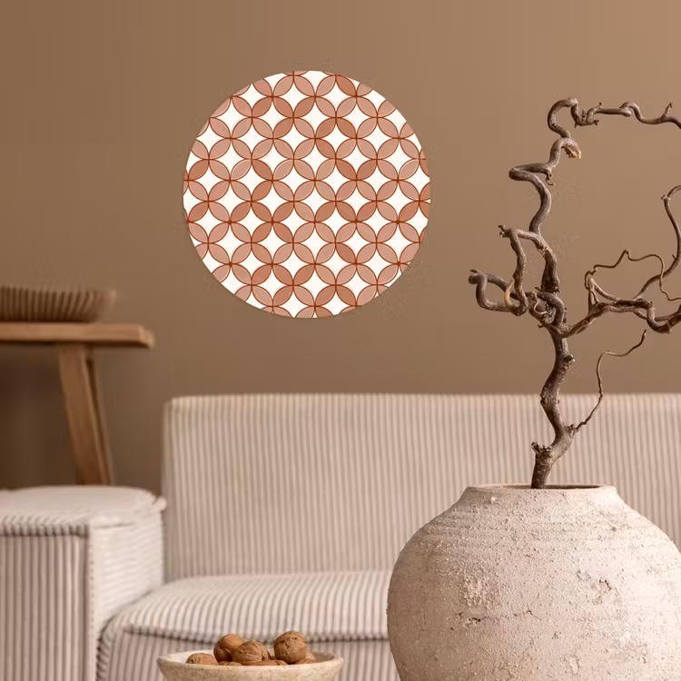 Geometrisch - Cirkels - Modern - Terracotta Wandcirkel behangsticker klein 186 -sfeer1