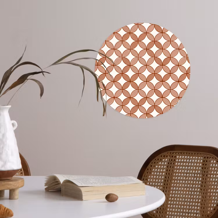 Geometrisch - Cirkels - Modern - Terracotta Wandcirkel behangsticker klein 186 -sfeer3
