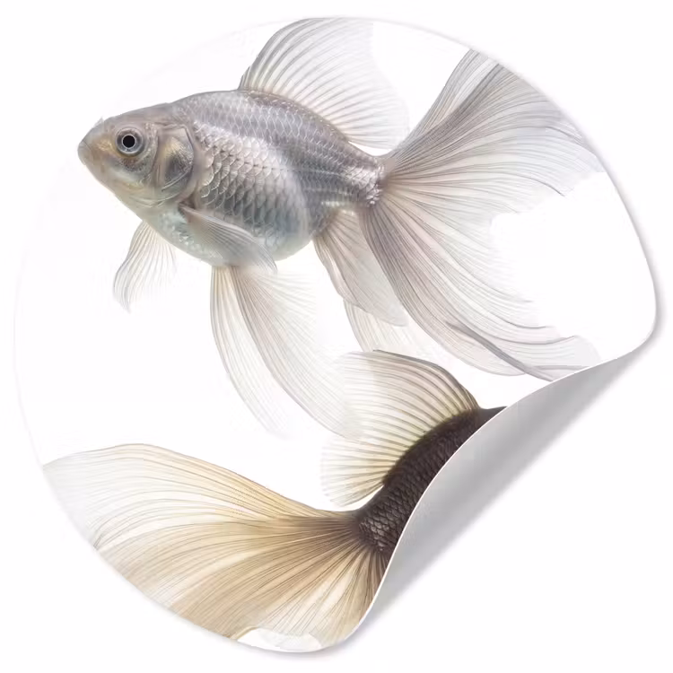 Goudvissen - Modern - Wit Wandcirkel behangsticker klein -3d