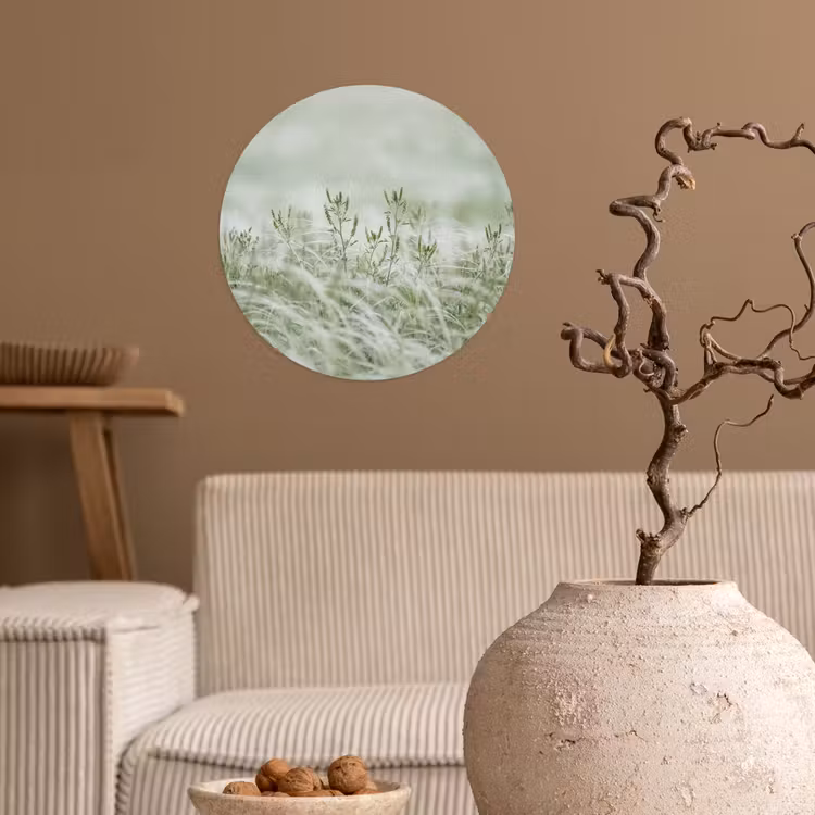 Grassen - Minimalistisch - Groen Wandcirkel behangsticker klein -sfeer1