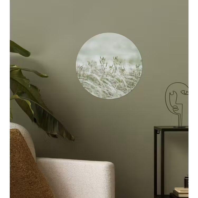 Grassen - Minimalistisch - Groen Wandcirkel behangsticker klein -sfeer2