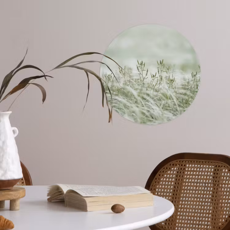 Grassen - Minimalistisch - Groen Wandcirkel behangsticker klein -sfeer3