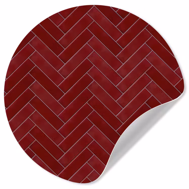Visgraat - Wandtegel - Bordeaux - Rood Wandcirkel behangsticker klein 186 -3d