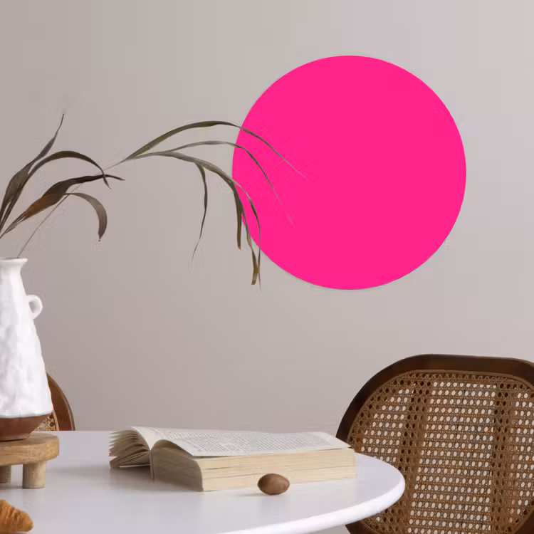 Hot - Fuchsia - Roze Wandcirkel behangsticker klein 186 -sfeer3