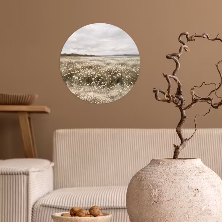 Illustratie - Landschap - Wit Wandcirkel behangsticker klein -sfeer1