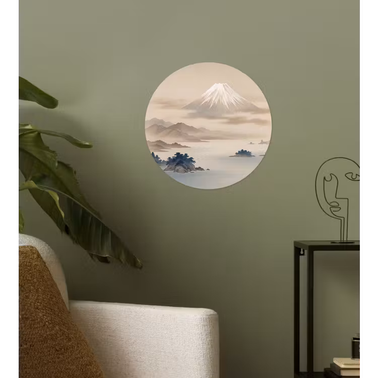 Japans - Landschap - Beige Wandcirkel behangsticker klein -sfeer2