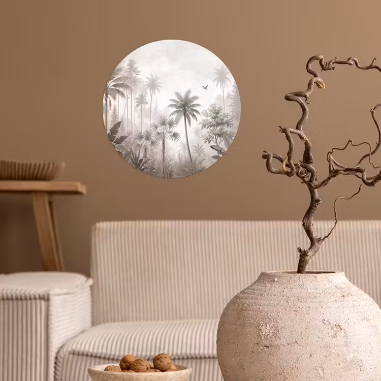 Jungle - Palmbomen - Natuur Wandcirkel behangsticker klein -sfeer1