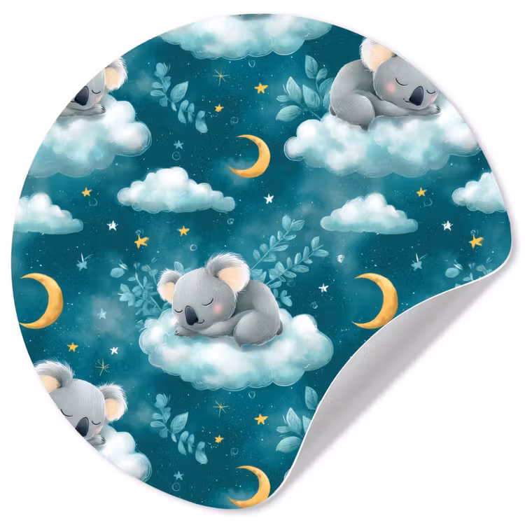 Koala's - Betoverend - Blauw Wandcirkel behangsticker klein 186 -3d