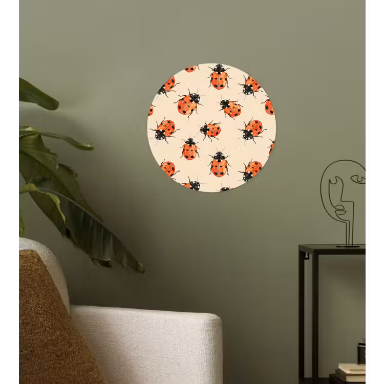 Lieveheersbeestjes - Patroon - Rood Wandcirkel behangsticker klein 186 -sfeer2