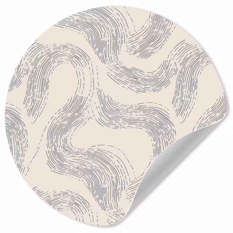 Lijnen - Patroon - Beige - Minimalistisch Wandcirkel behangsticker klein 186 -3d
