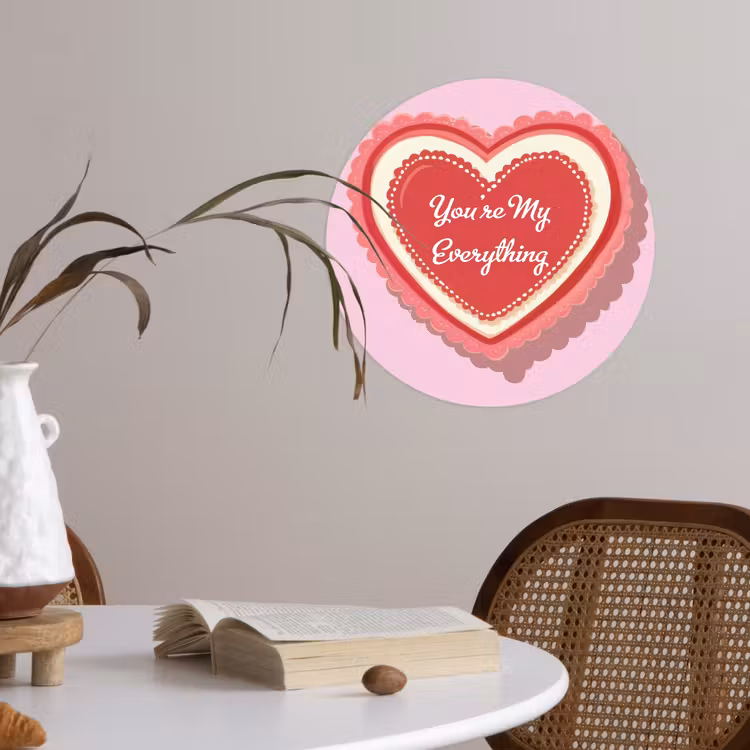 Liefde - Hart - Valentijn Wandcirkel behangsticker klein -sfeer3