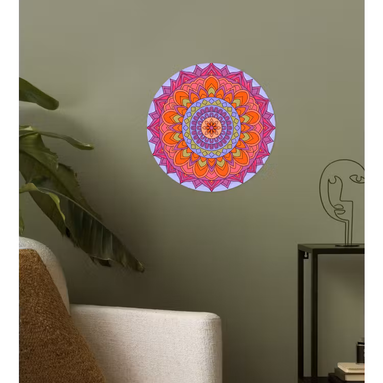 Mandala - Cirkel - Abstract - Kleurrijk - Patroon Wandcirkel behangsticker klein -sfeer2