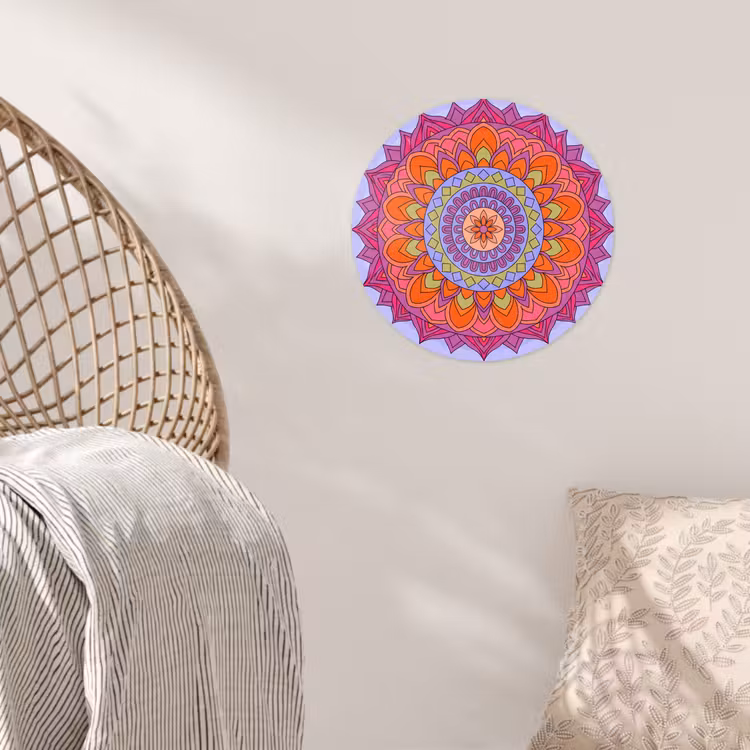 Mandala - Cirkel - Abstract - Kleurrijk - Patroon Wandcirkel behangsticker klein -sfeer4