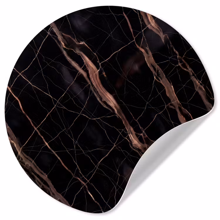 Marmer - Goud - Patroon - Luxe - Zwart Wandcirkel behangsticker klein -3d