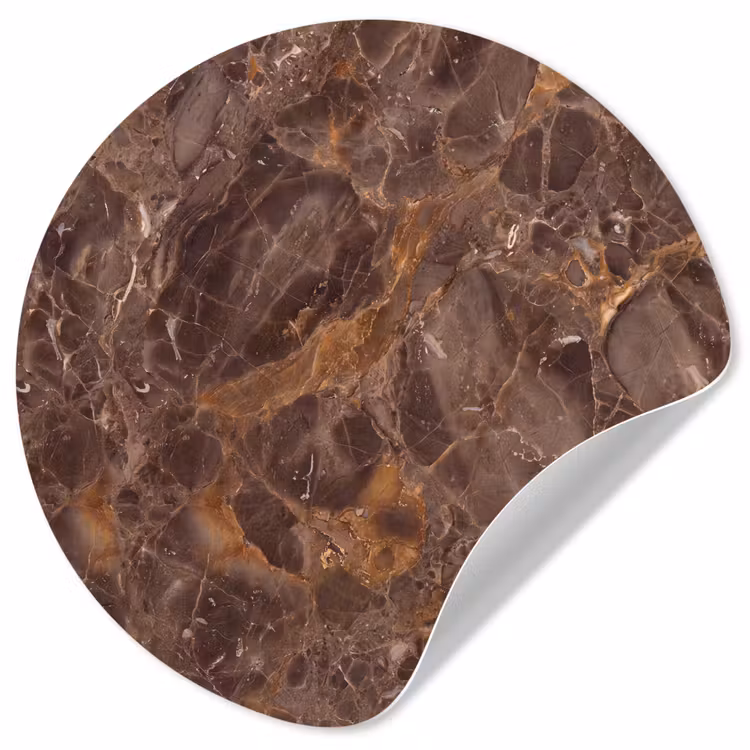 Marmer - Patroon - Natuur - Bruin - Goud Wandcirkel behangsticker klein -3d